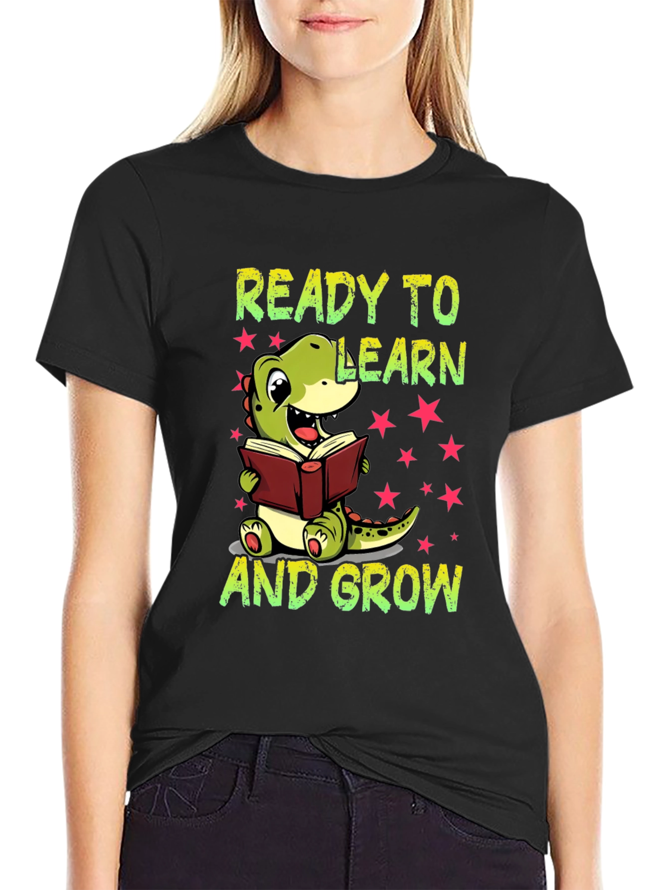 Ready To Learn T-Shirt - Cute Dinosaur Graphic Tee
