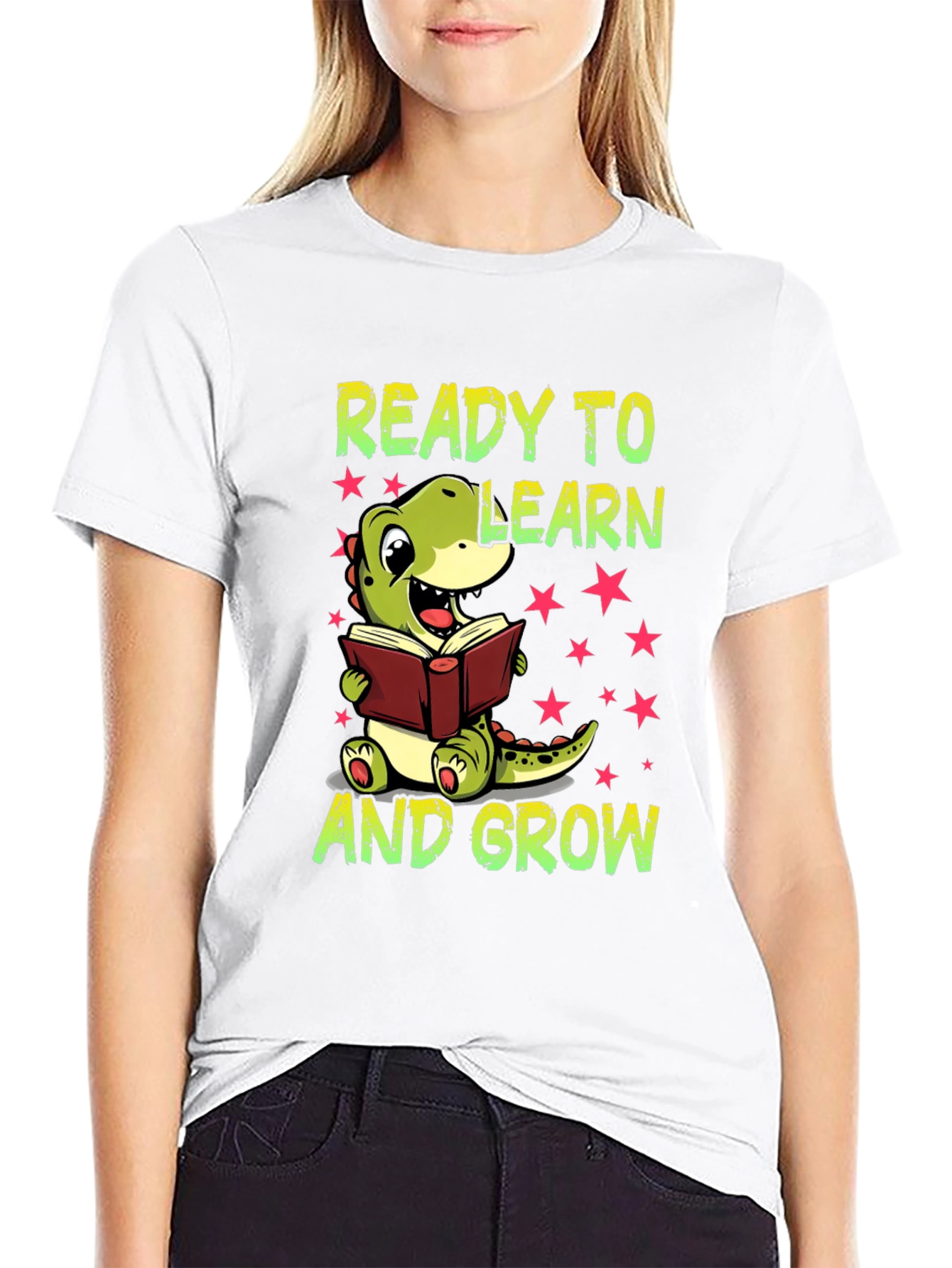 Ready To Learn T-Shirt - Cute Dinosaur Graphic Tee