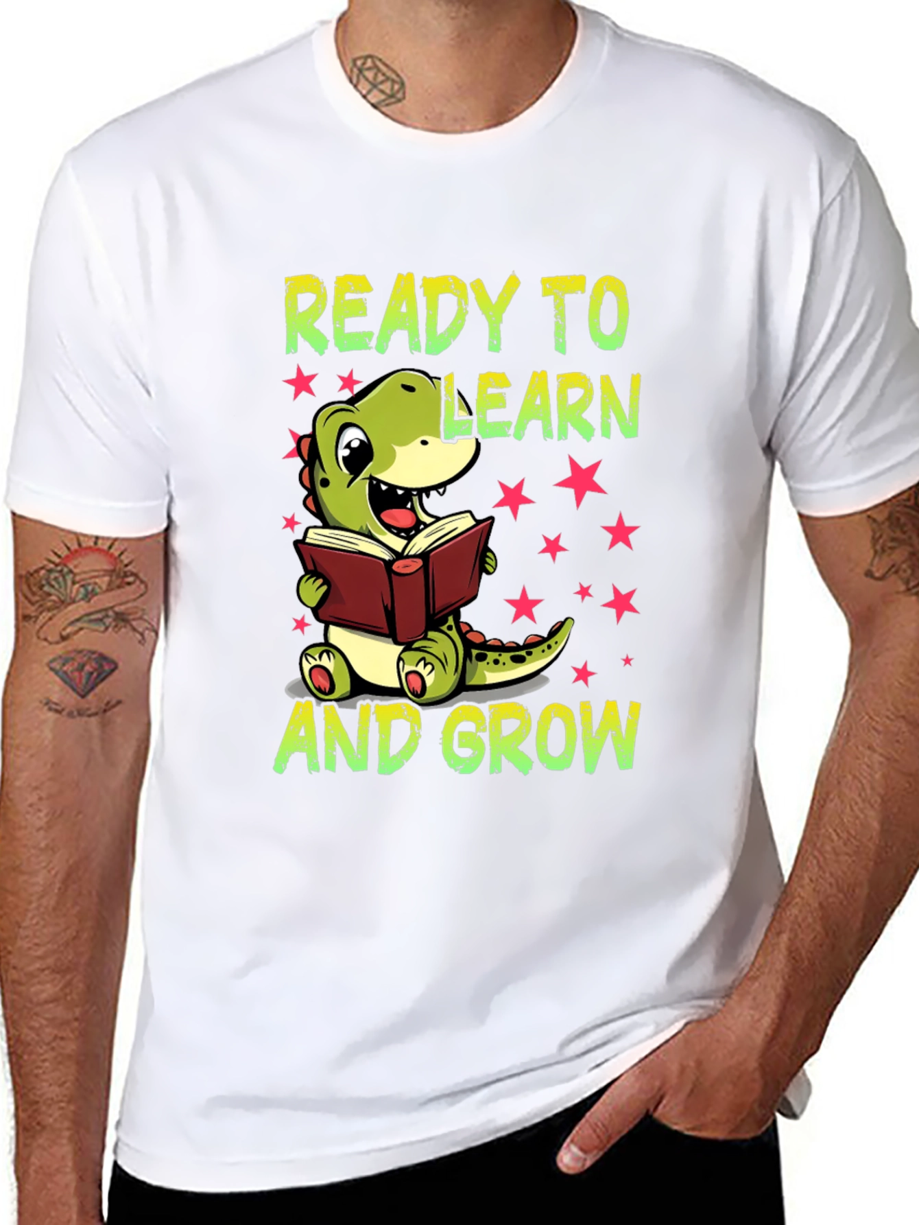 Ready To Learn T-Shirt - Cute Dinosaur Graphic Tee