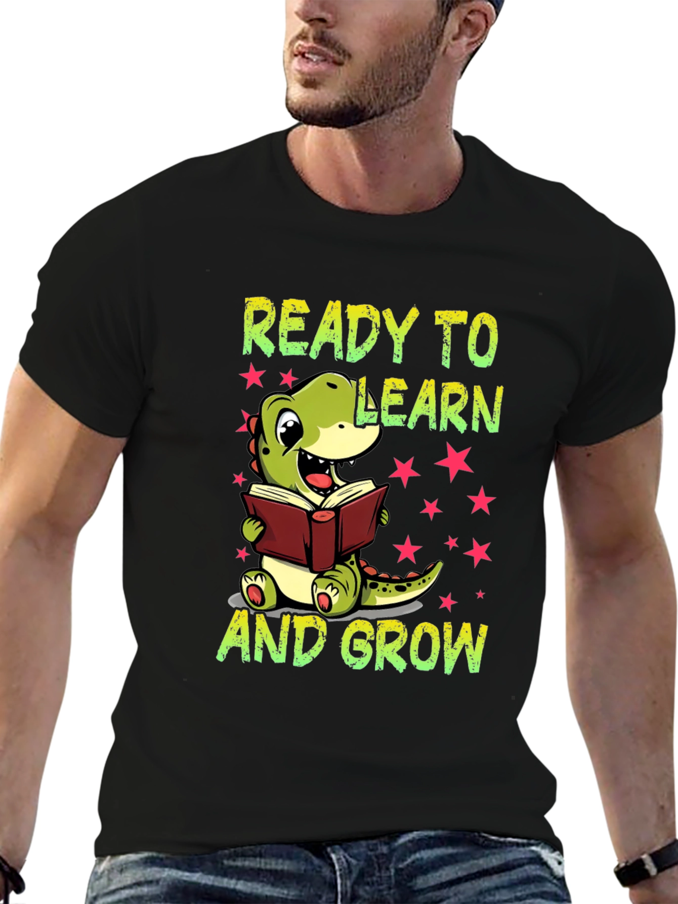 Ready To Learn T-Shirt - Cute Dinosaur Graphic Tee