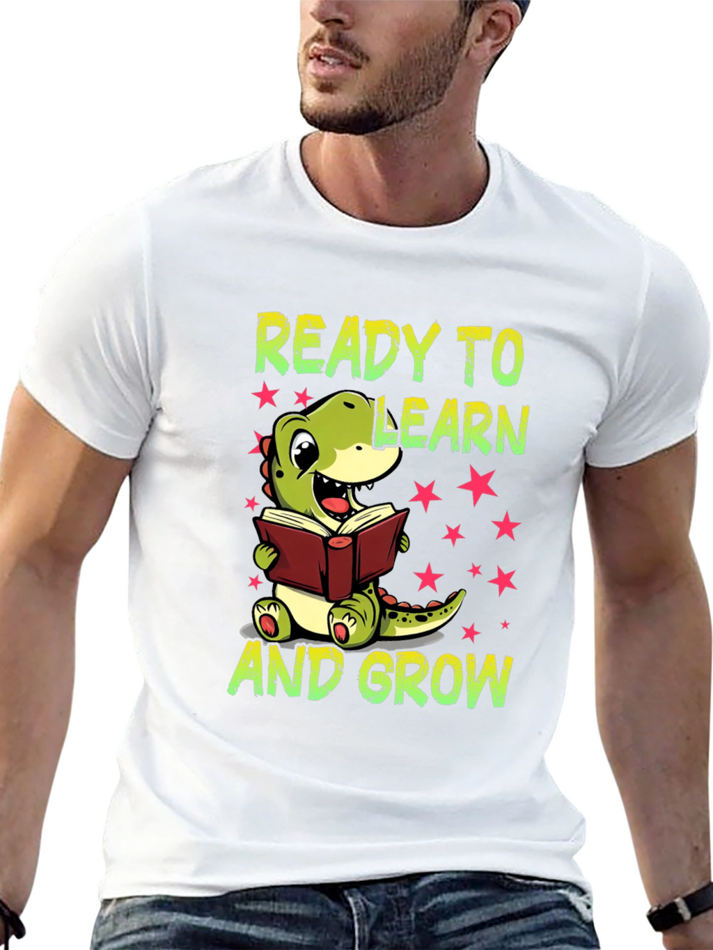 Ready To Learn T-Shirt - Cute Dinosaur Graphic Tee