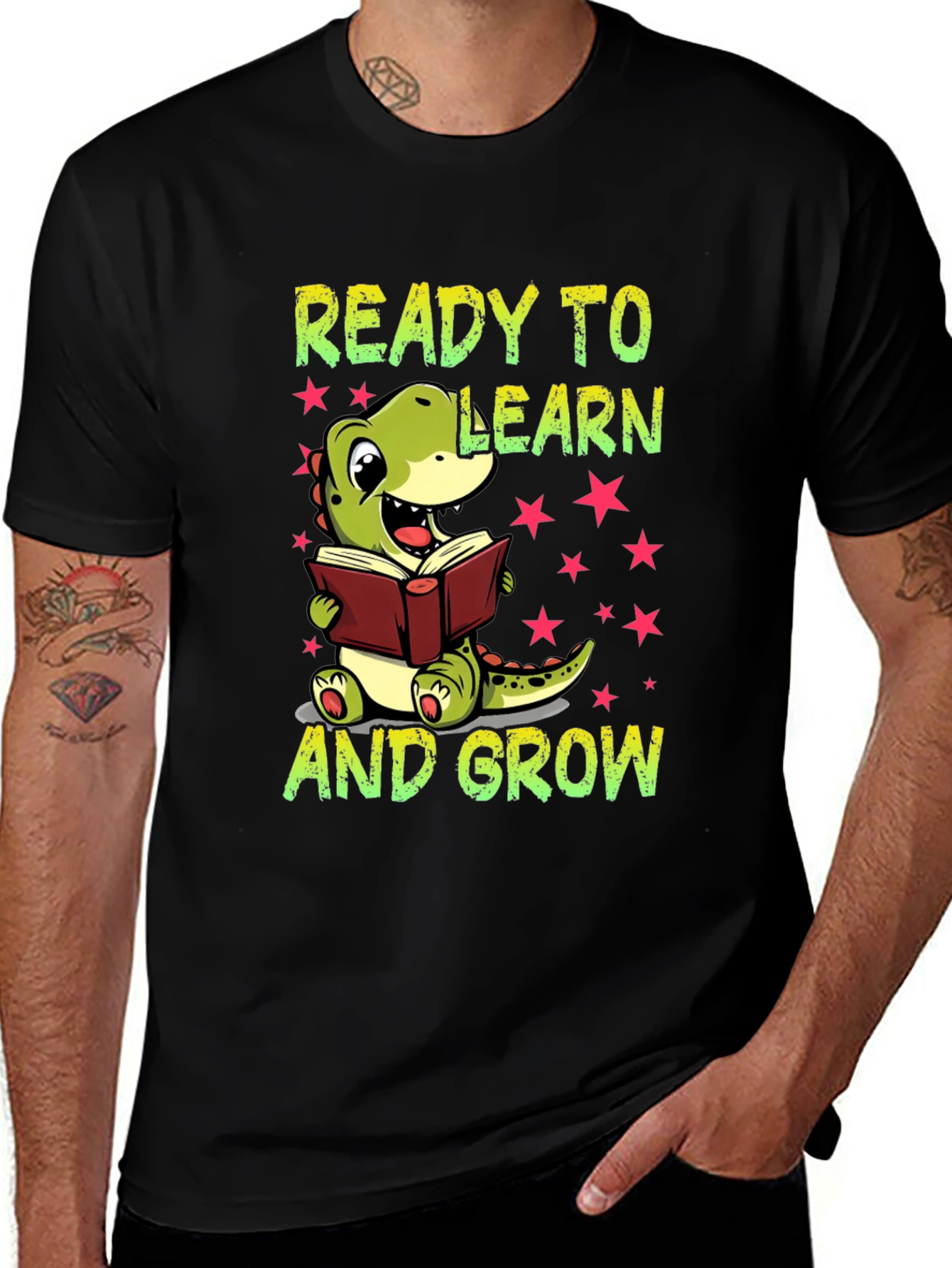 Ready To Learn T-Shirt - Cute Dinosaur Graphic Tee