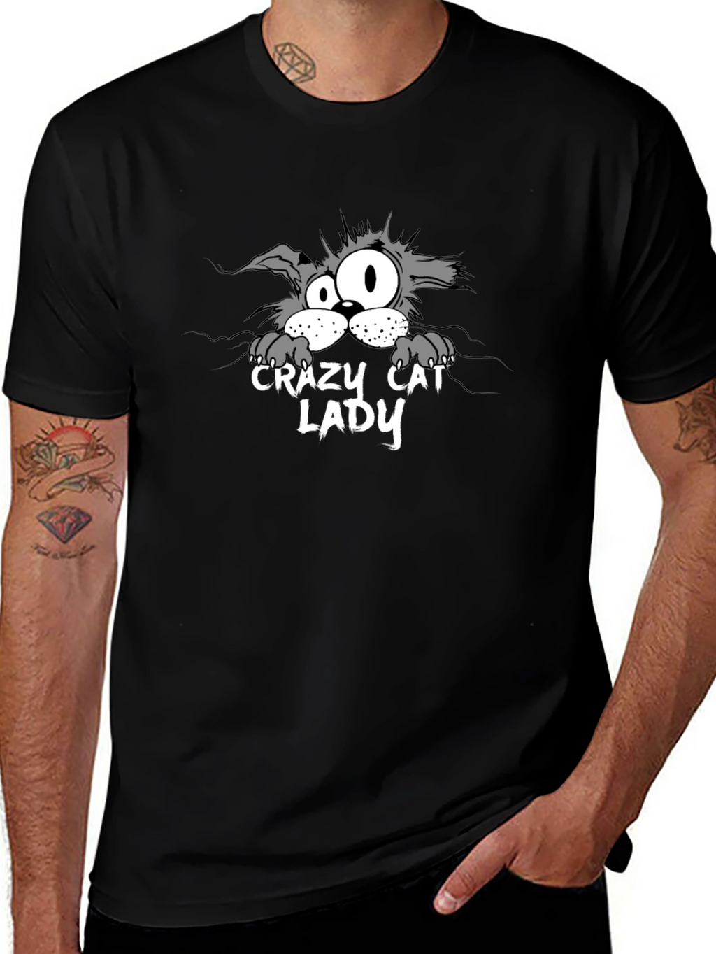 Crazy Cat Lady Graphic Tee - Unisex Black T-Shirt