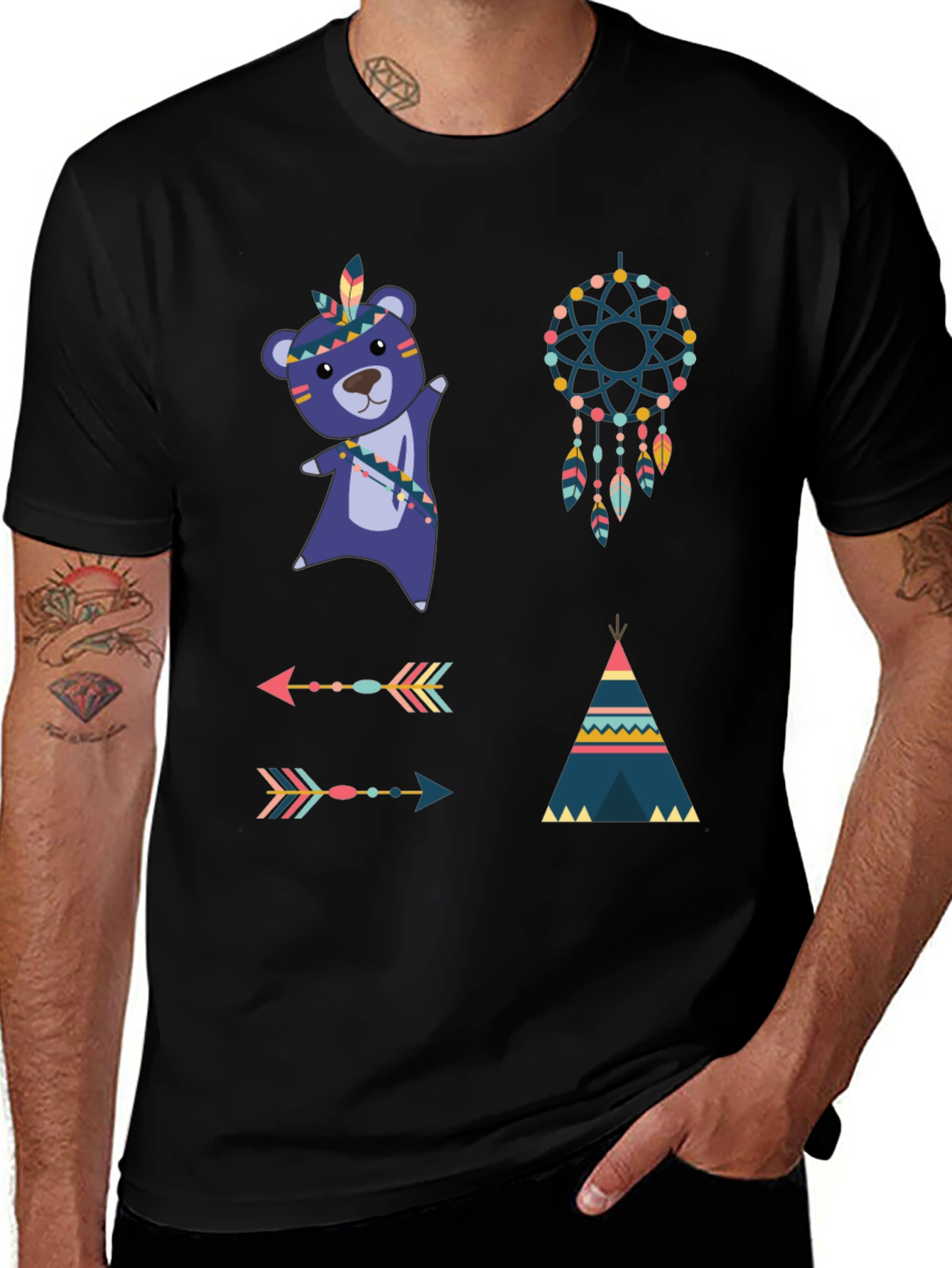 Tribal Bear Tee Dreamcatcher Shirt