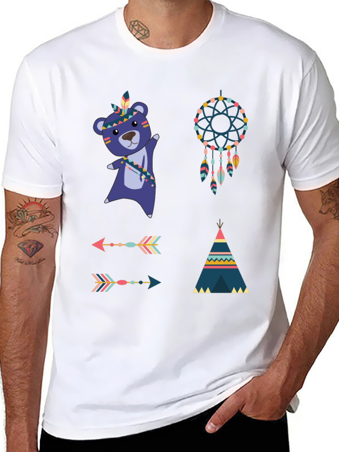 Tribal Bear Tee Dreamcatcher Shirt