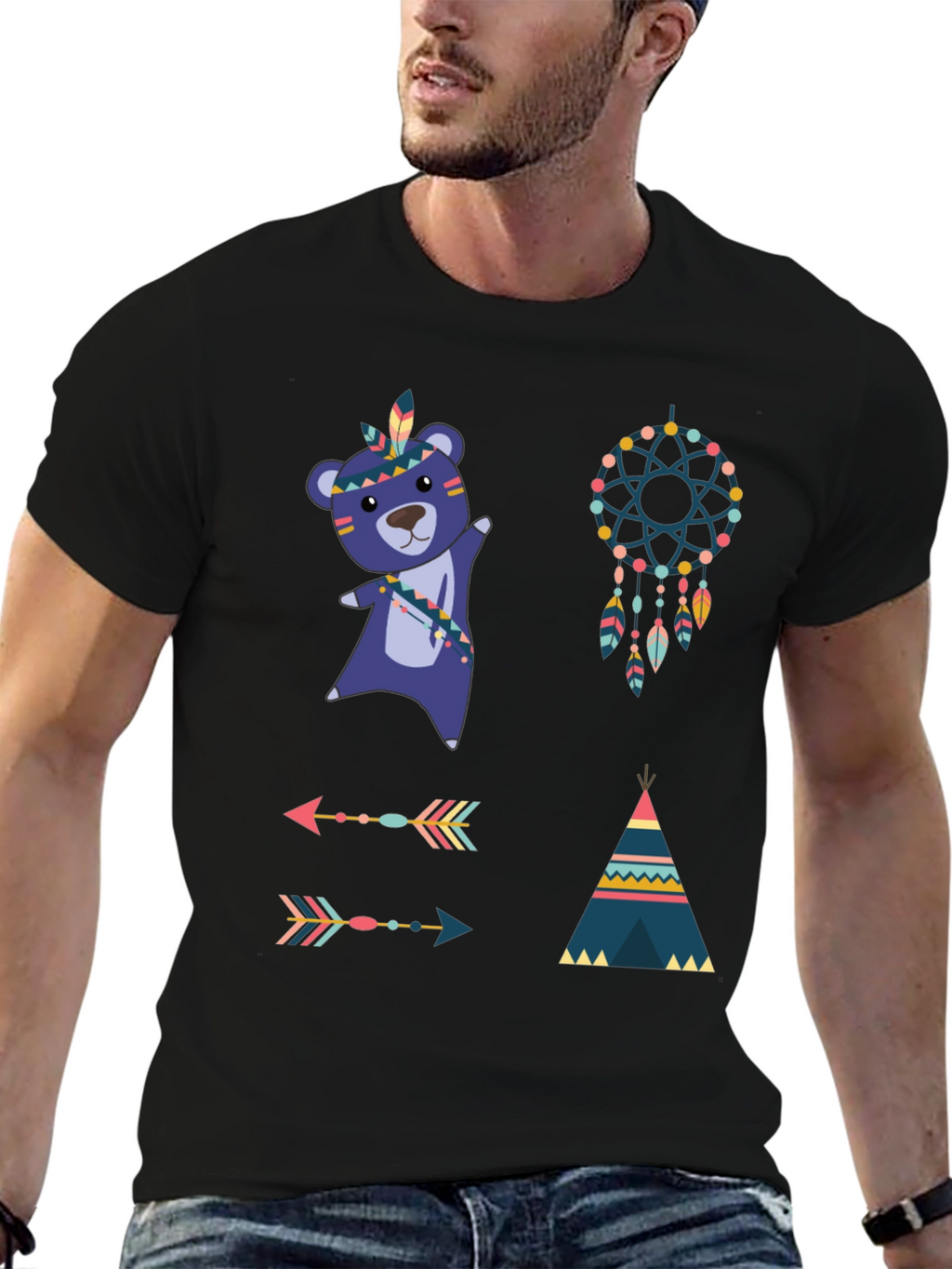 Tribal Bear Tee Dreamcatcher Shirt