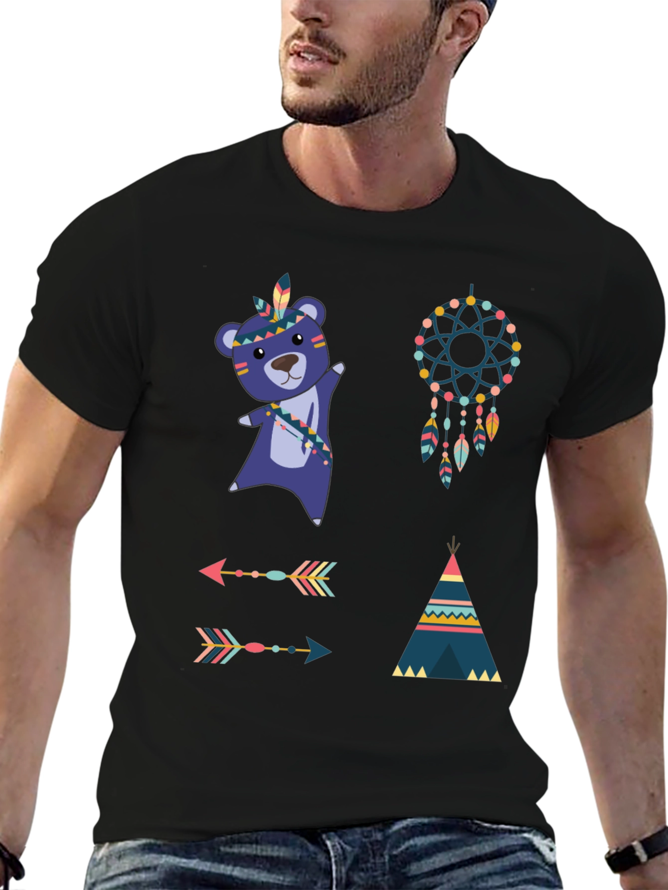 Tribal Bear Tee Dreamcatcher Shirt
