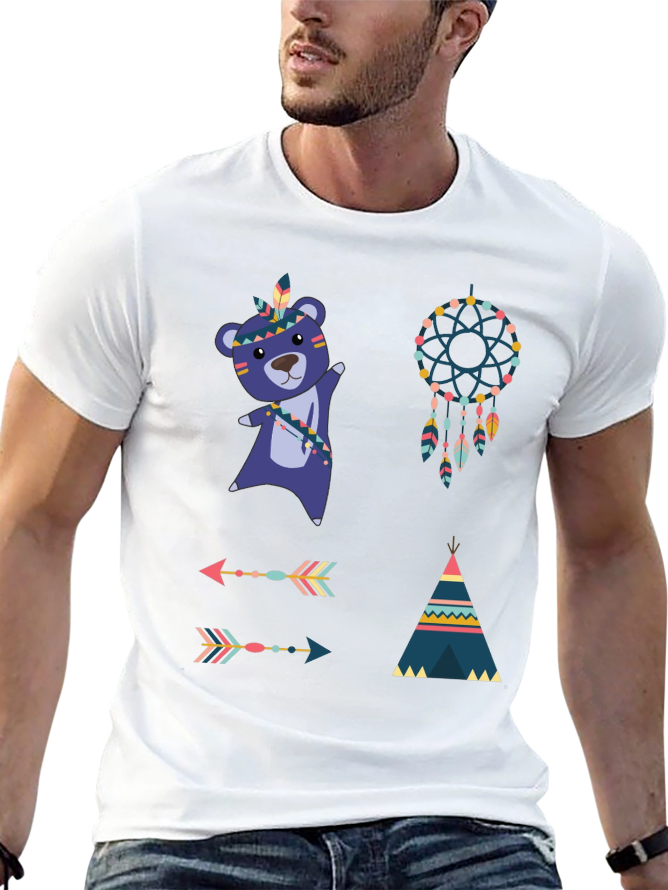 Tribal Bear Tee Dreamcatcher Shirt
