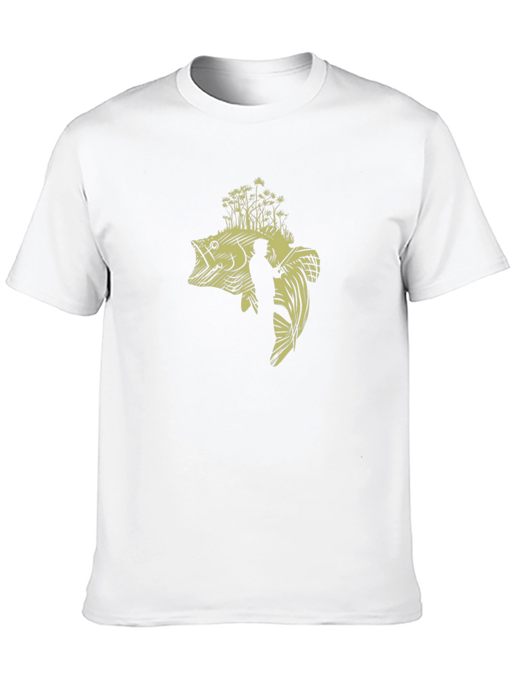 Bass Fishing Graphic T-Shirt - Black