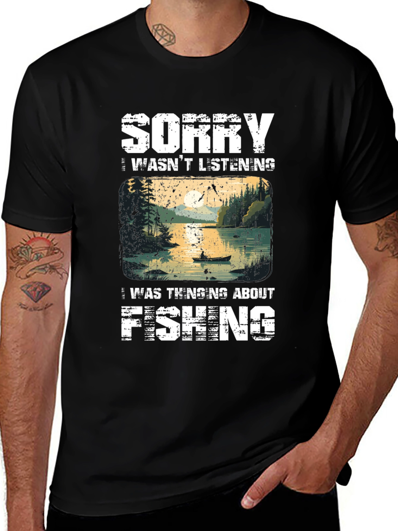 Fishing T-Shirt - Sorry Thinking About Fishing