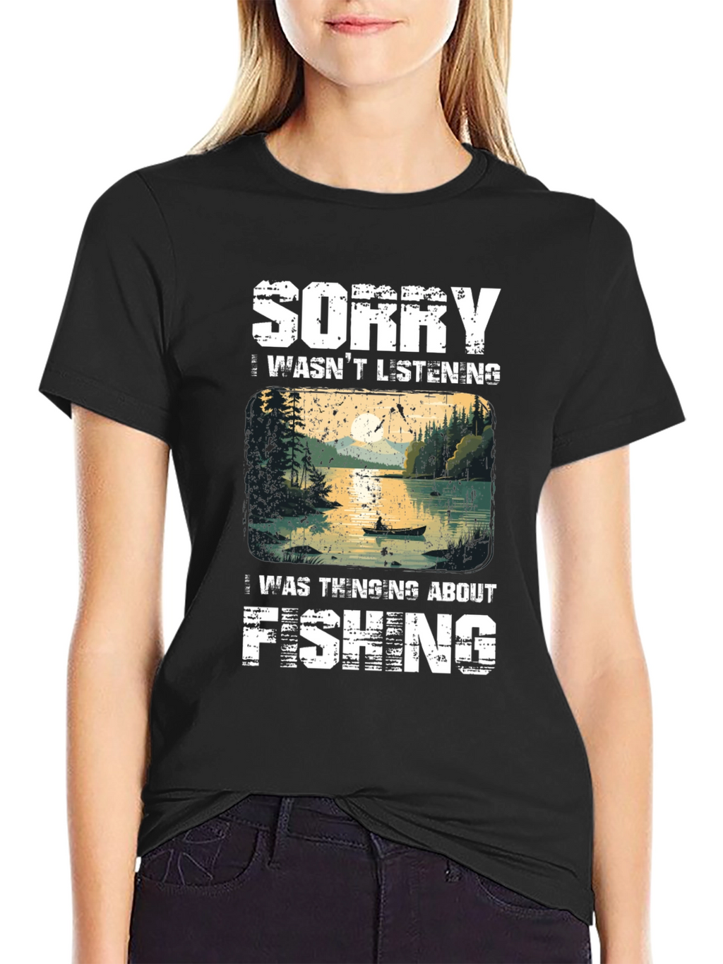 Fishing T-Shirt - Sorry Thinking About Fishing