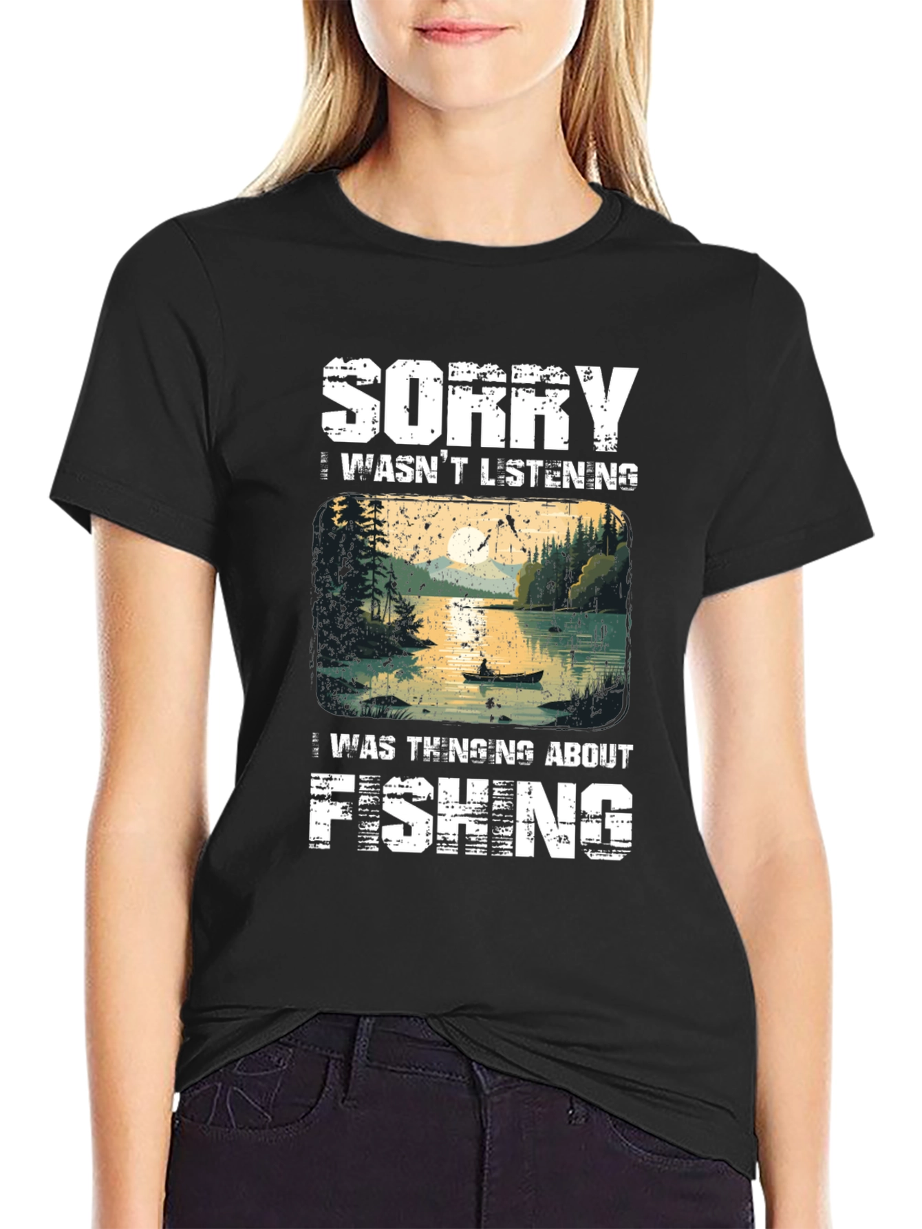 Fishing T-Shirt - Sorry Thinking About Fishing
