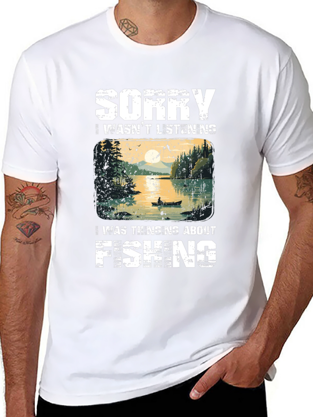Fishing T-Shirt - Sorry Thinking About Fishing