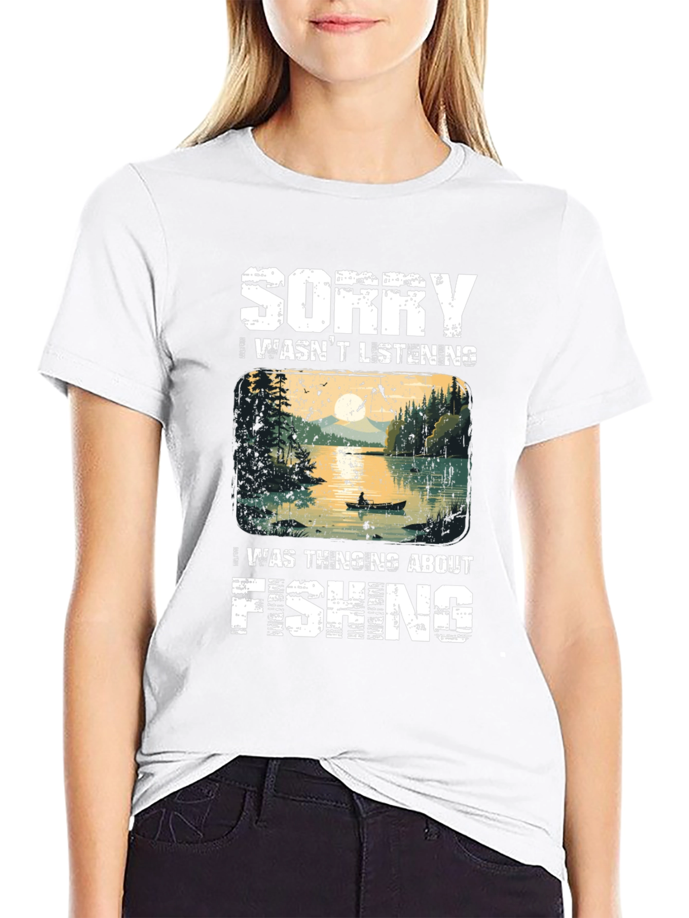 Fishing T-Shirt - Sorry Thinking About Fishing