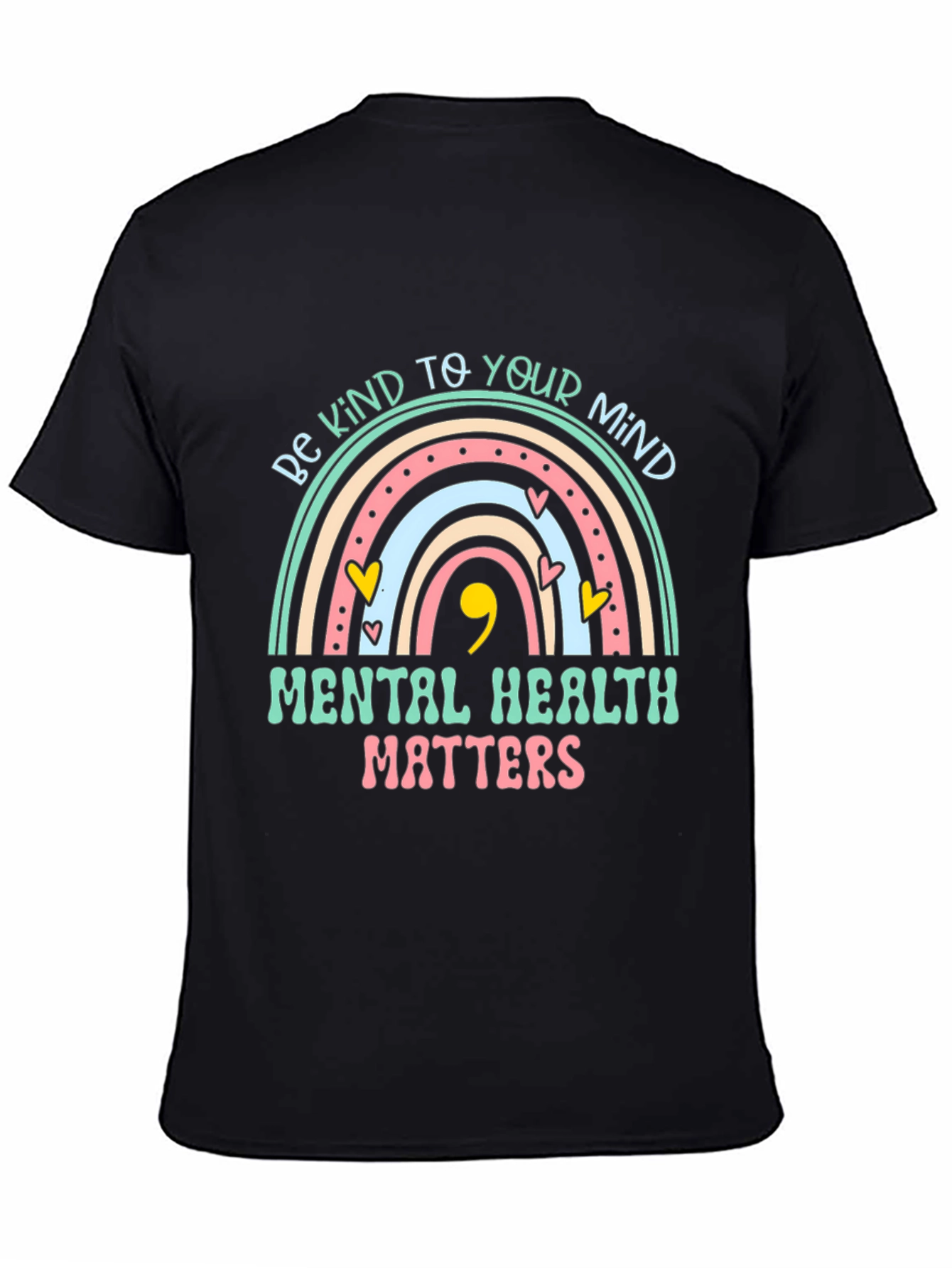 Mental Health Matters Rainbow Graphic T-Shirt