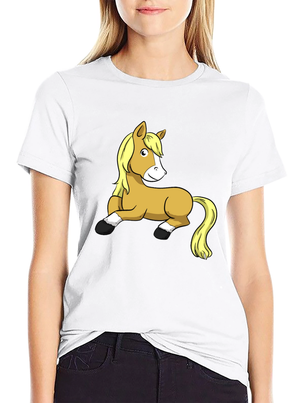 Funny Horse Graphic T-Shirt - Black Cotton Tee