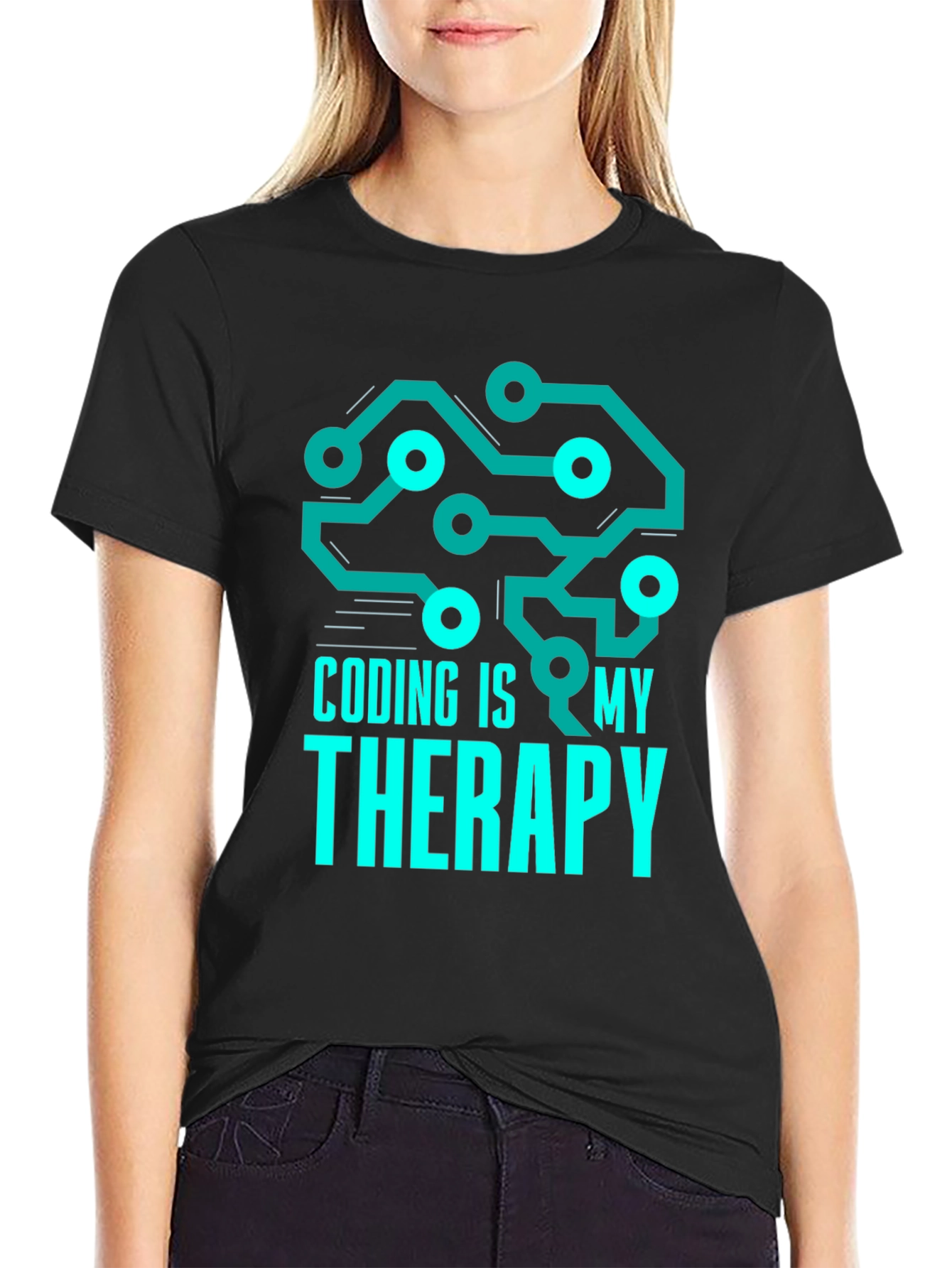 Coding is My Therapy T-Shirt - Programmer Gift