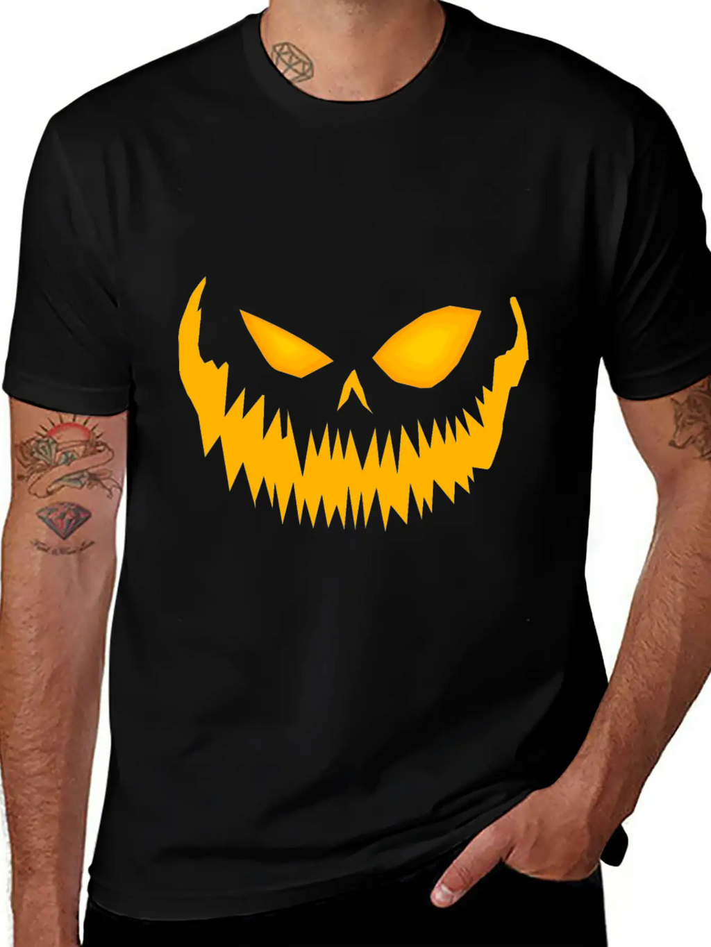 Jack O Lantern Spooky Pumpkin Face Halloween Breathable Graphic T-Shirt – Perfect For Casual Days