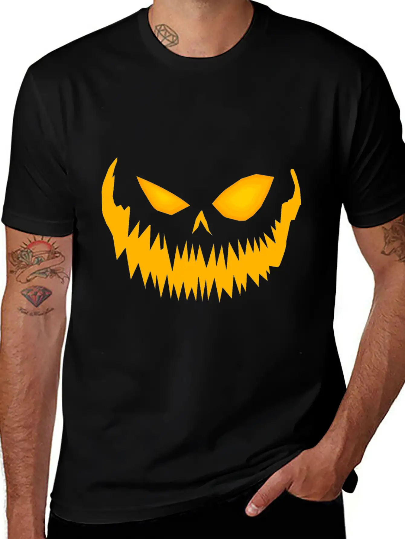 Jack O Lantern Spooky Pumpkin Face Halloween Breathable Graphic T-Shirt – Perfect For Casual Days