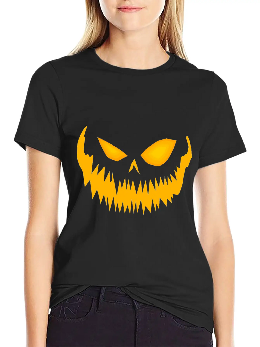 Jack O Lantern Spooky Pumpkin Face Halloween Breathable Graphic T-Shirt – Perfect For Casual Days