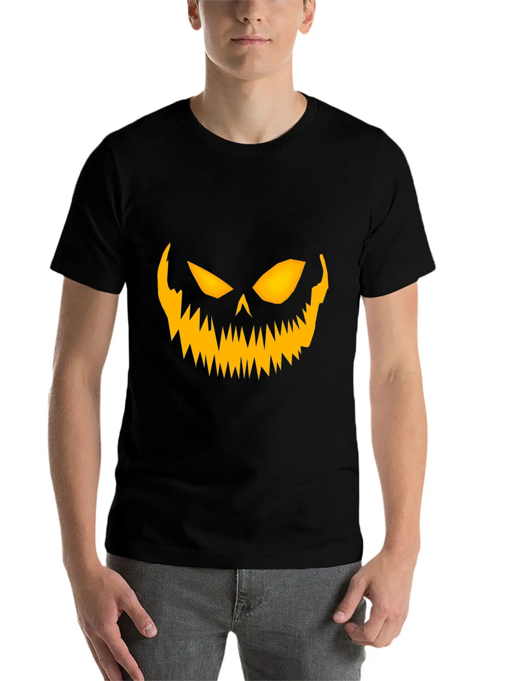 Jack O Lantern Spooky Pumpkin Face Halloween Breathable Graphic T-Shirt – Perfect For Casual Days
