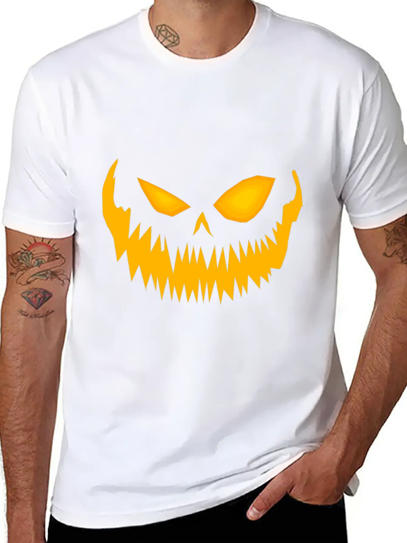 Jack O Lantern Spooky Pumpkin Face Halloween Breathable Graphic T-Shirt – Perfect For Casual Days