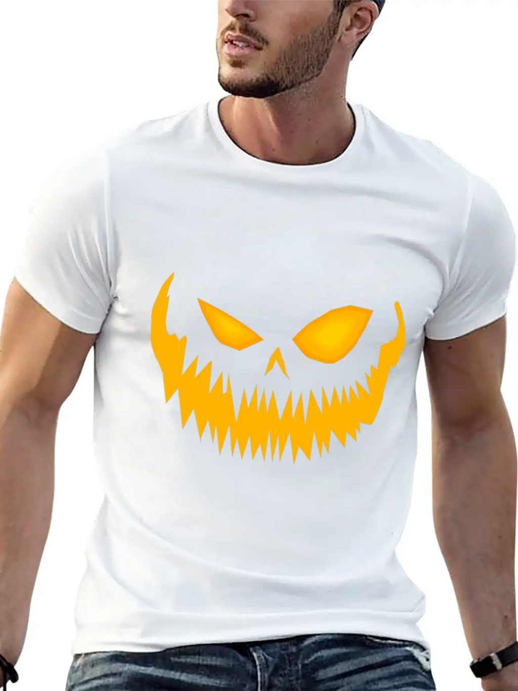 Jack O Lantern Spooky Pumpkin Face Halloween Breathable Graphic T-Shirt – Perfect For Casual Days
