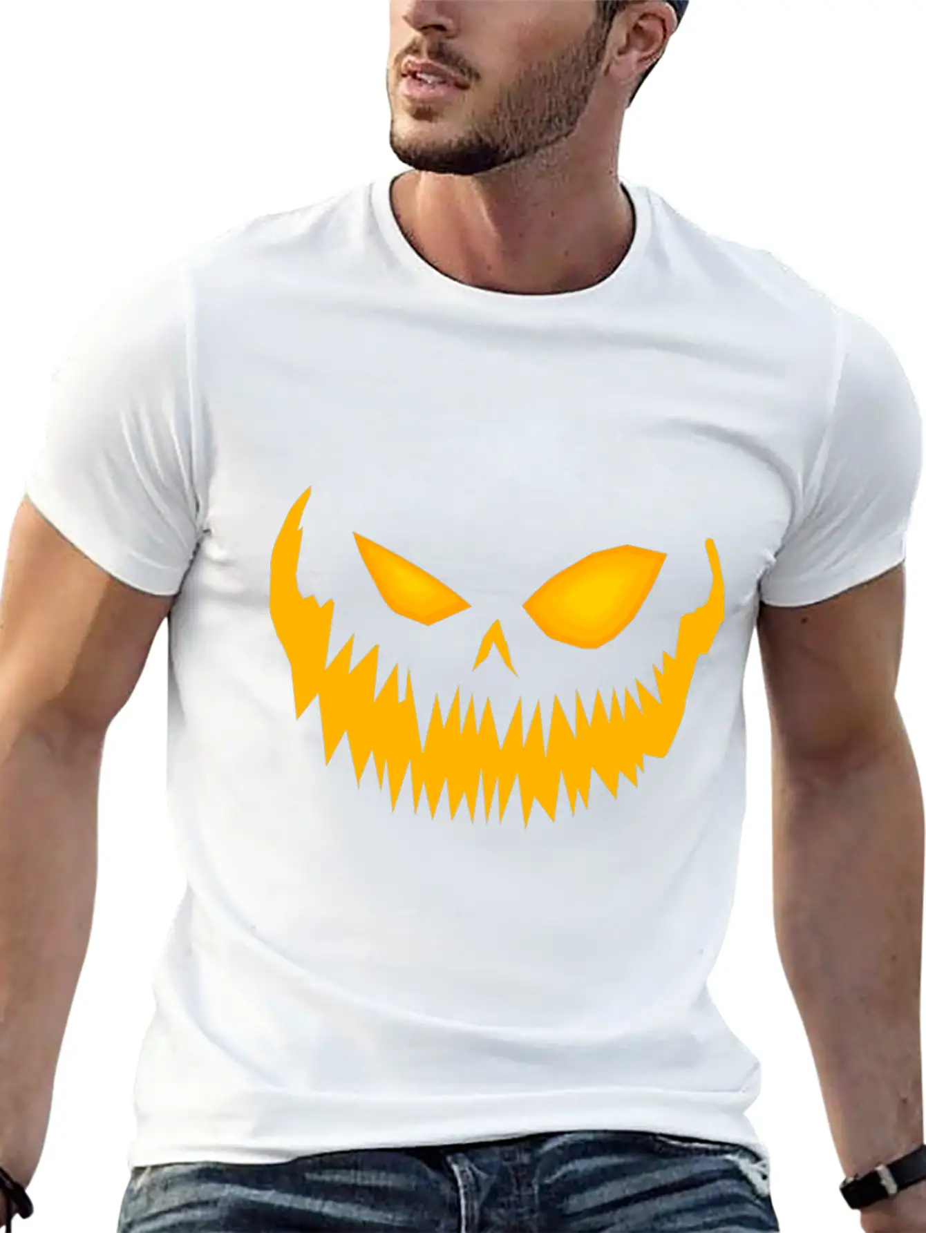 Jack O Lantern Spooky Pumpkin Face Halloween Breathable Graphic T-Shirt – Perfect For Casual Days