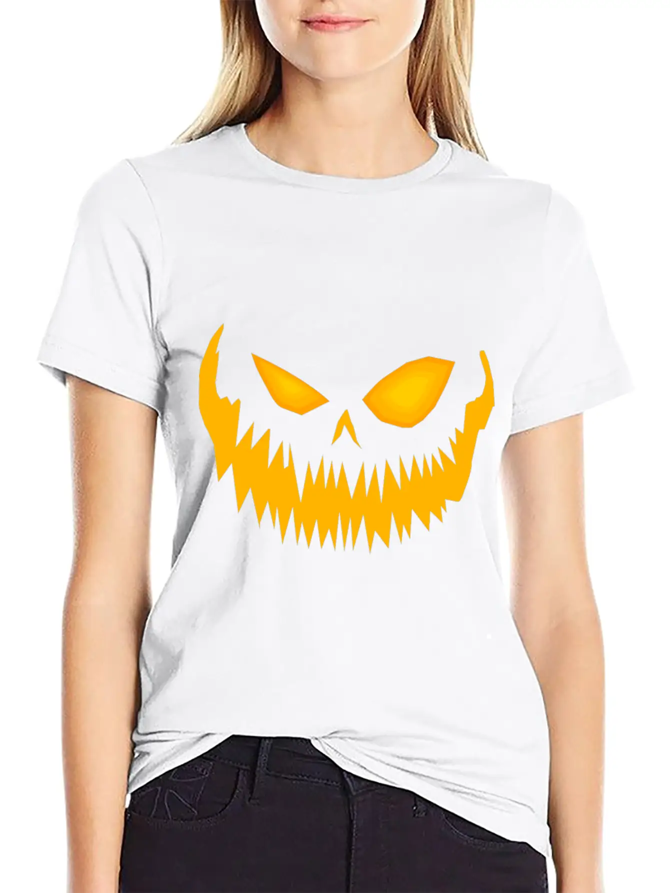 Jack O Lantern Spooky Pumpkin Face Halloween Breathable Graphic T-Shirt – Perfect For Casual Days