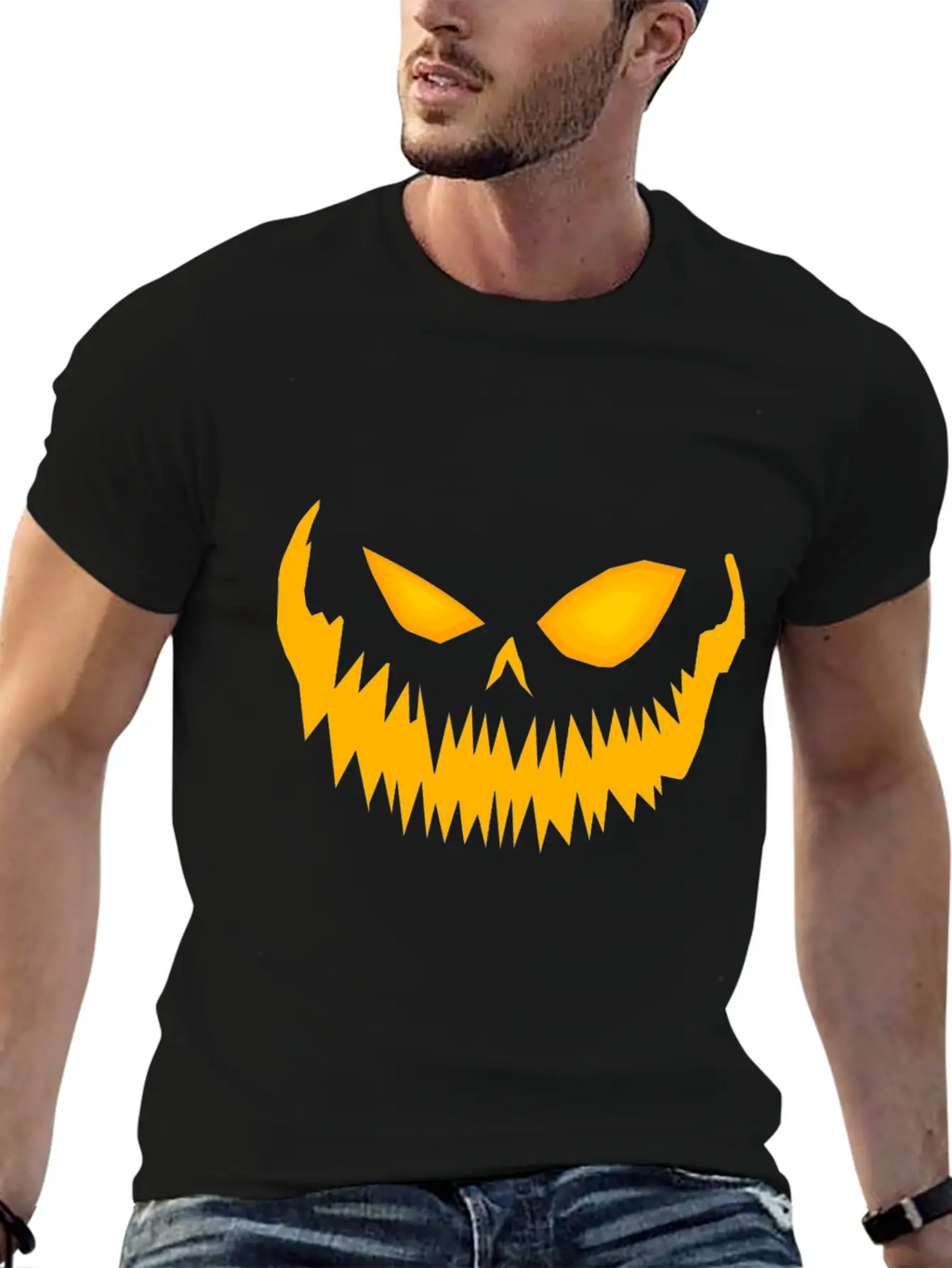 Jack O Lantern Spooky Pumpkin Face Halloween Breathable Graphic T-Shirt – Perfect For Casual Days