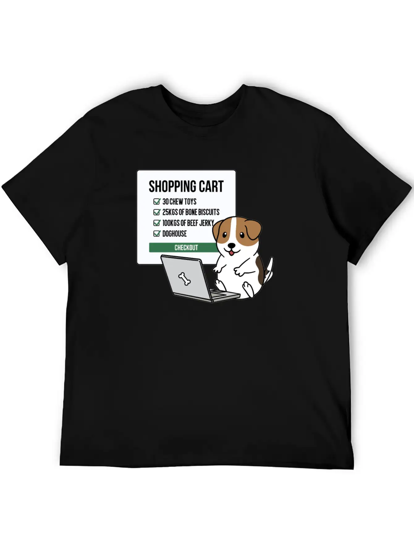 Jack Russell Terrier Shopping Cart Breathable Soft Cotton T-Shirt – Timeless Casual Look