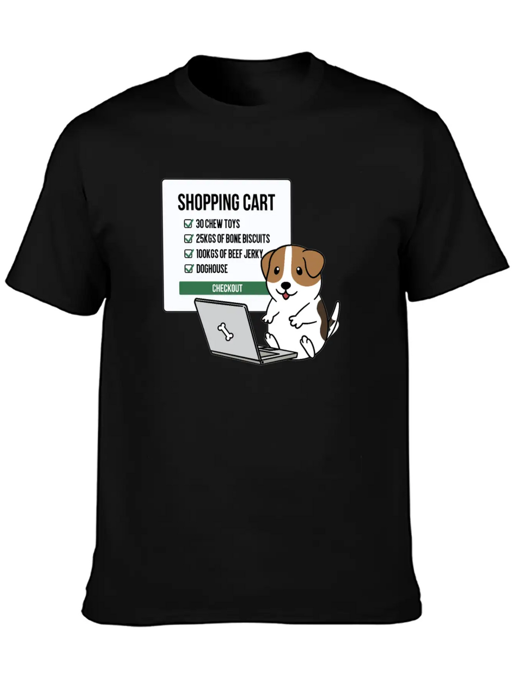 Jack Russell Terrier Shopping Cart Breathable Soft Cotton T-Shirt – Timeless Casual Look