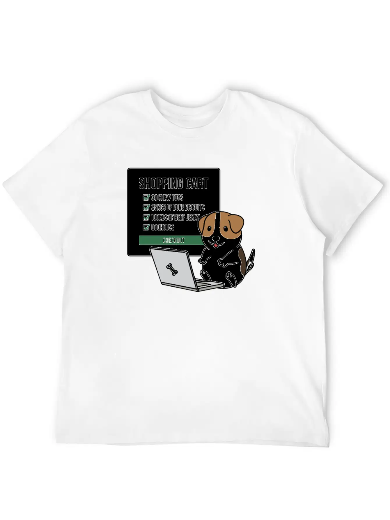 Jack Russell Terrier Shopping Cart Breathable Soft Cotton T-Shirt – Timeless Casual Look