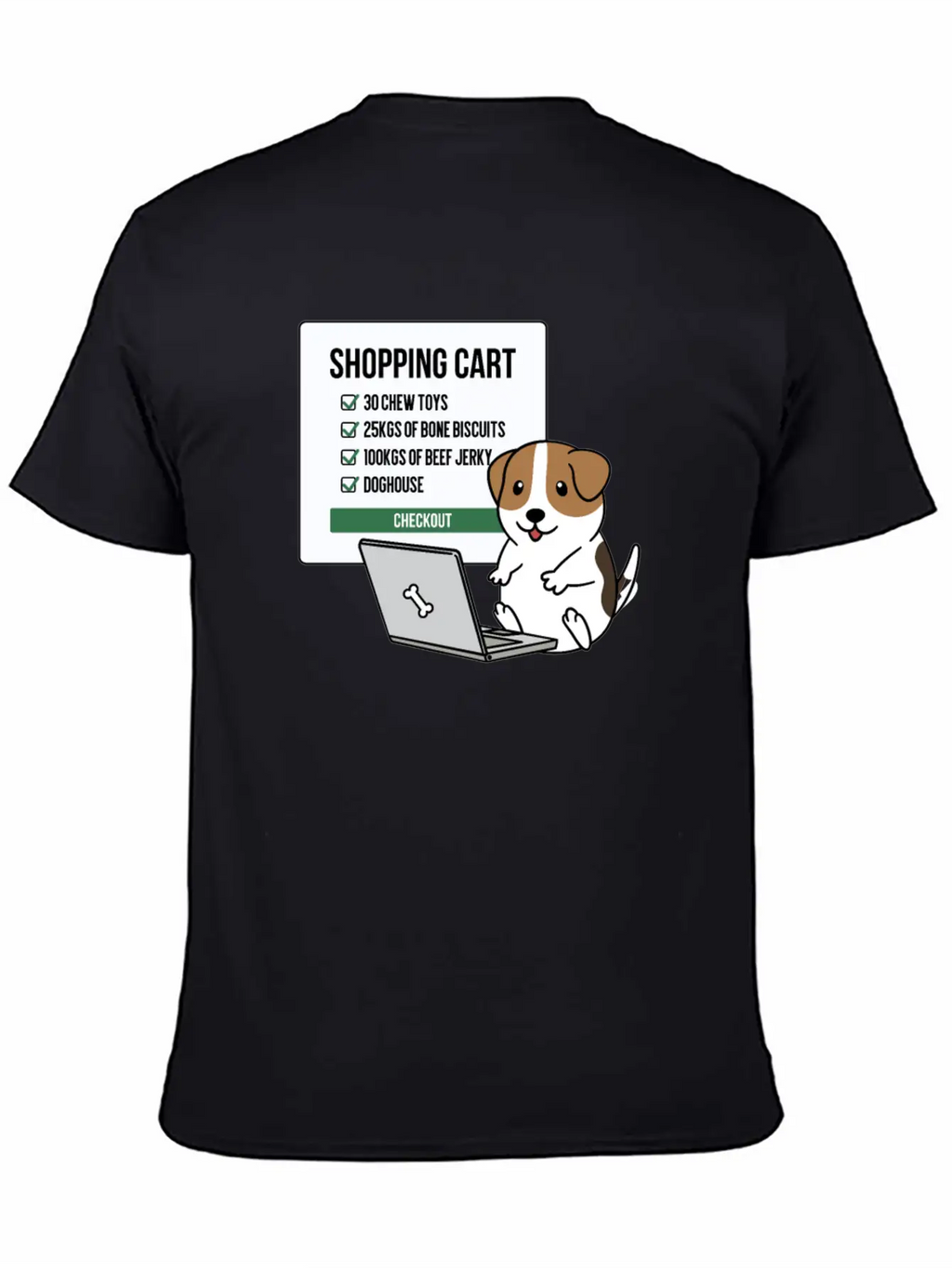 Jack Russell Terrier Shopping Cart Breathable Soft Cotton T-Shirt – Timeless Casual Look