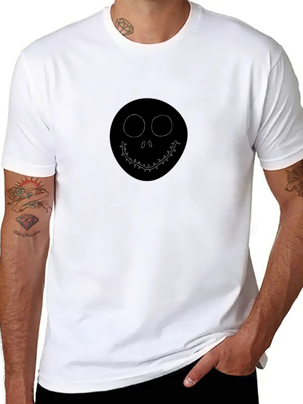 Jack Skellington Face Breathable Graphic T-Shirt – Perfect For Casual Days