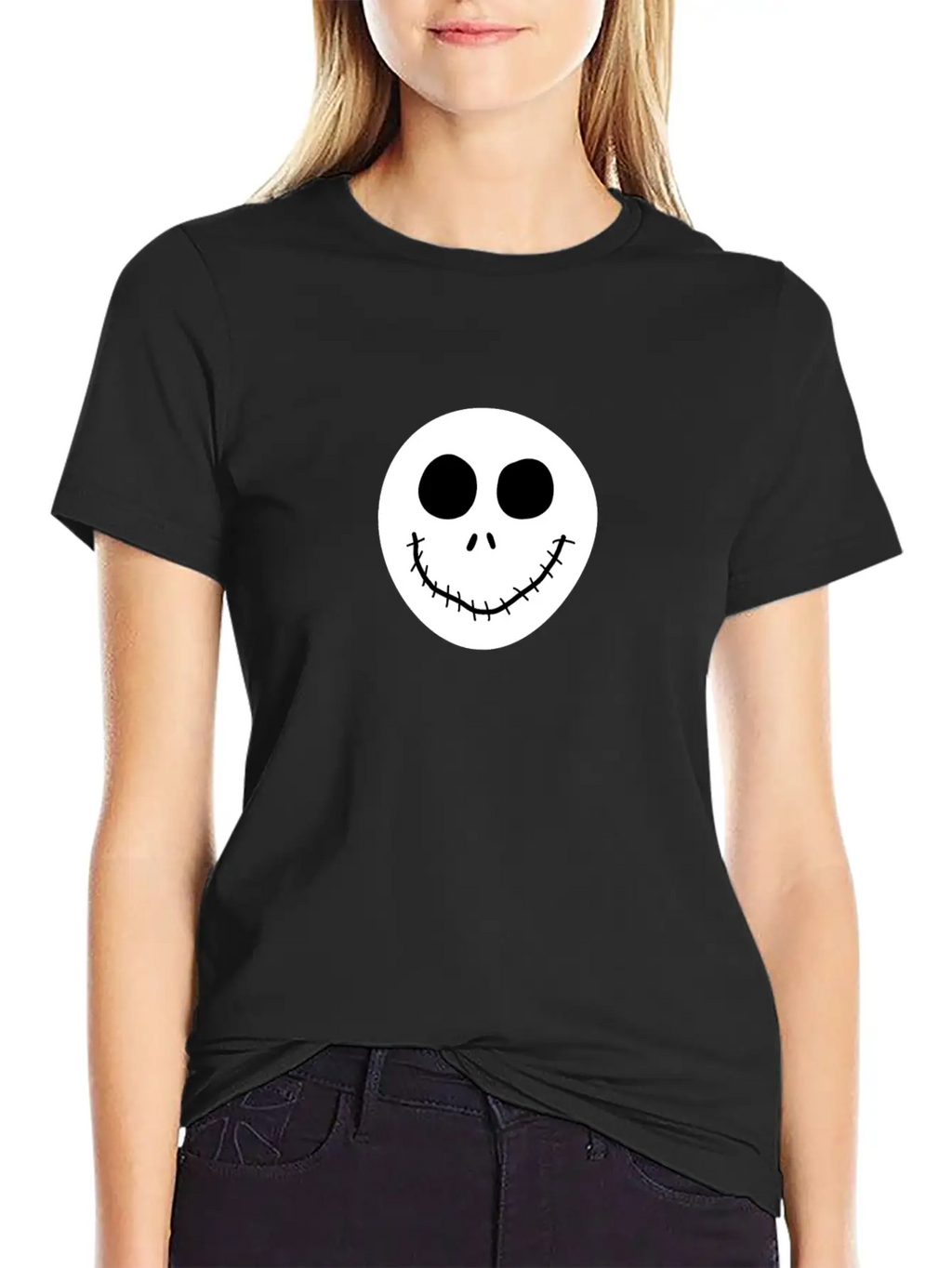 Jack Skellington Face Breathable Graphic T-Shirt – Perfect For Casual Days