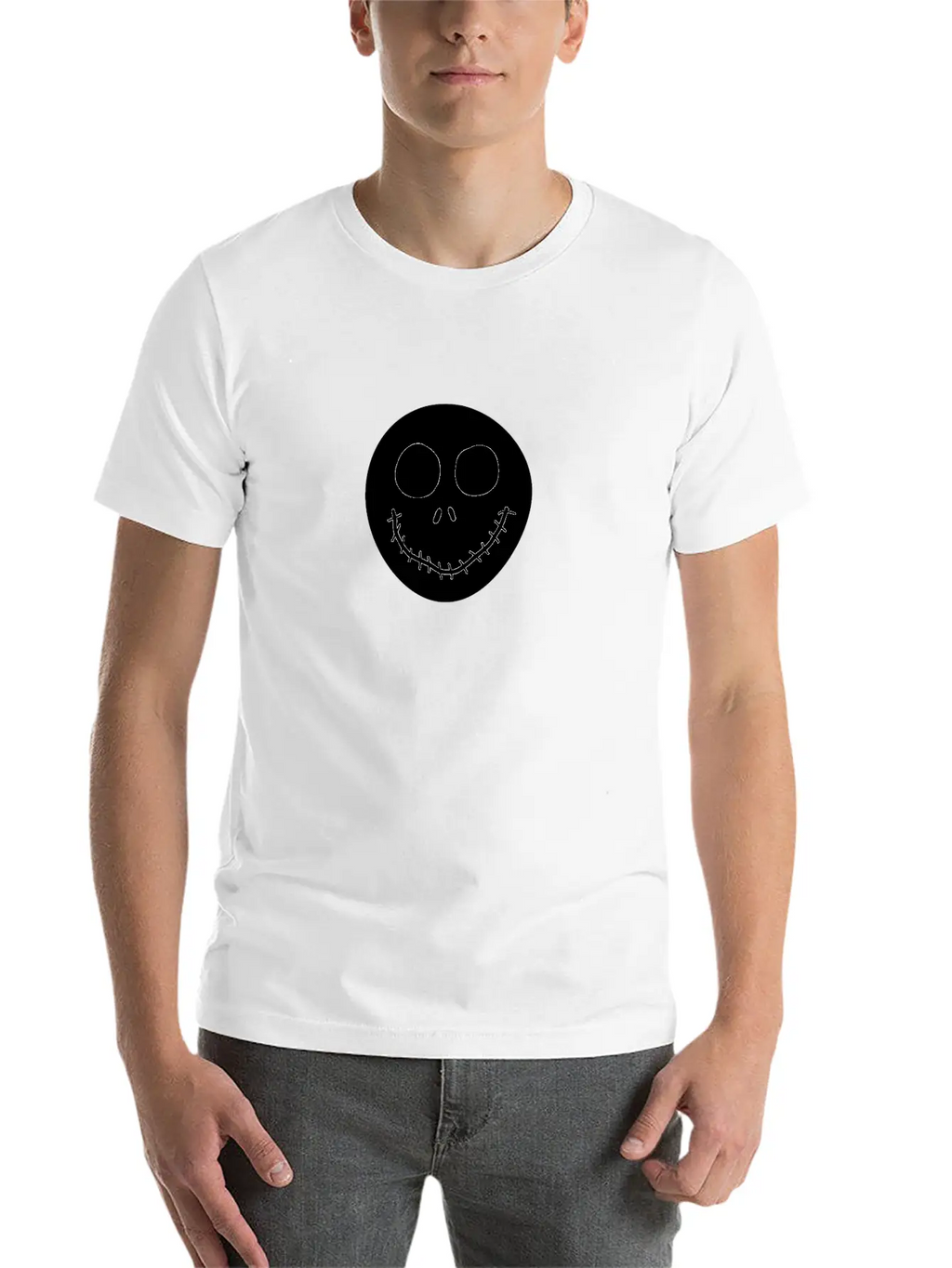 Jack Skellington Face Breathable Graphic T-Shirt – Perfect For Casual Days