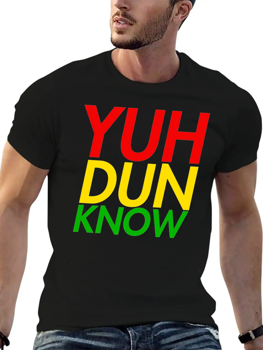 Jamaican Slang, "Yuh Dun Know" Jamaican Flag Essential Cotton Tee For Daily Outfits – Unisex Style