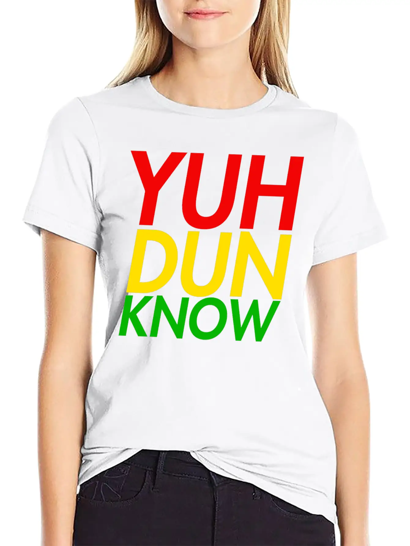 Jamaican Slang, "Yuh Dun Know" Jamaican Flag Essential Cotton Tee For Daily Outfits – Unisex Style