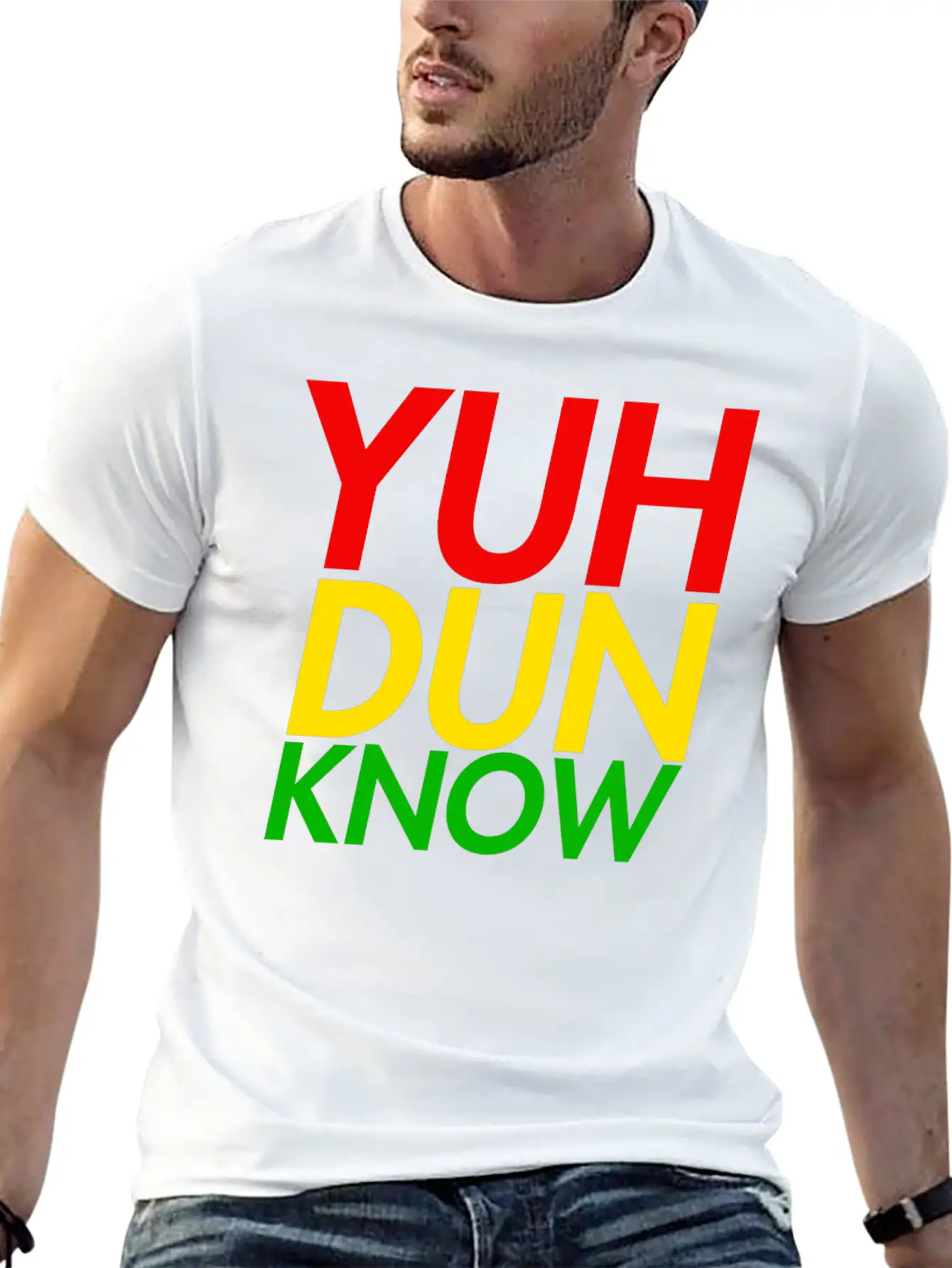 Jamaican Slang, "Yuh Dun Know" Jamaican Flag Essential Cotton Tee For Daily Outfits – Unisex Style