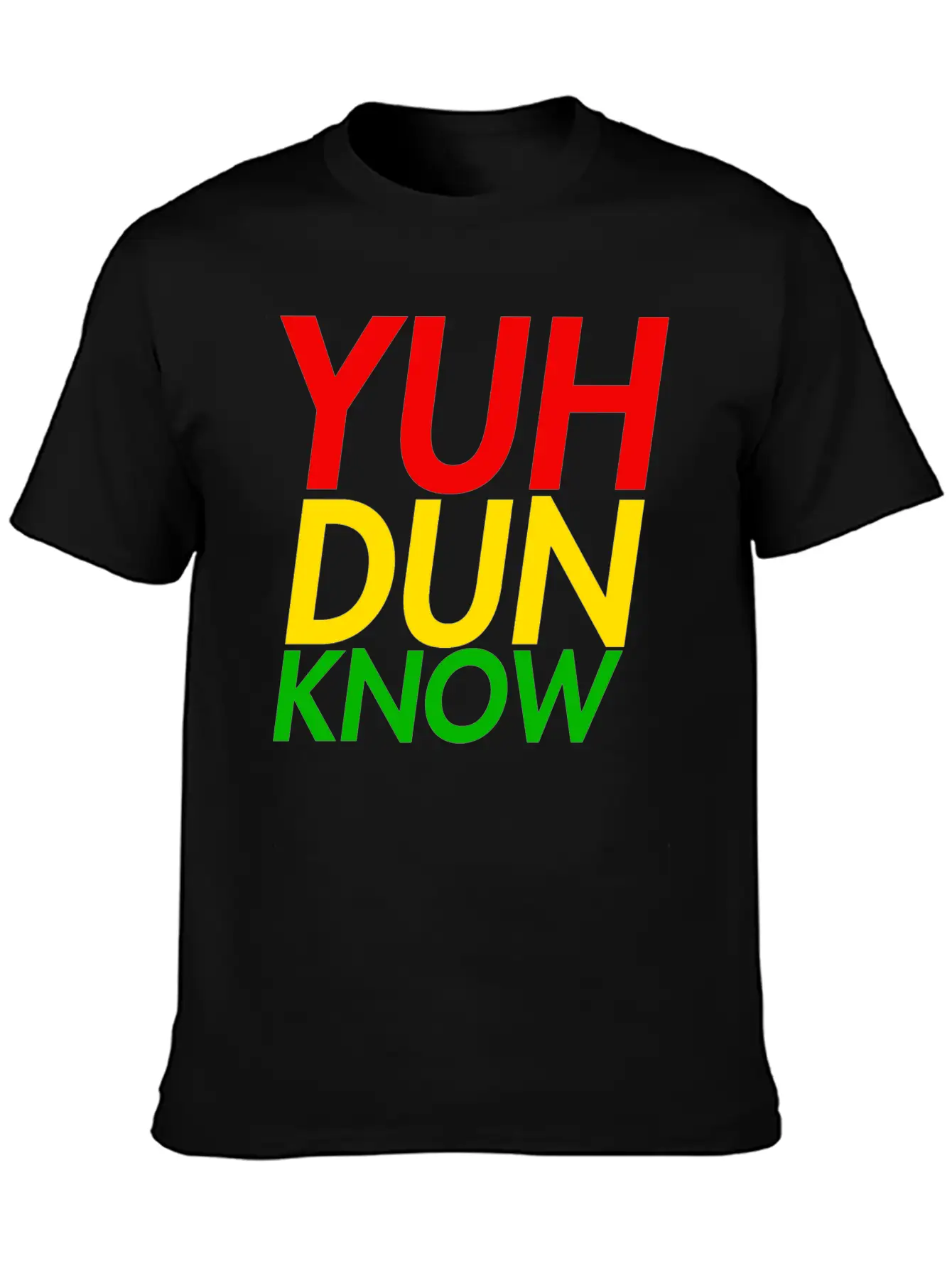 Jamaican Slang, "Yuh Dun Know" Jamaican Flag Essential Cotton Tee For Daily Outfits – Unisex Style