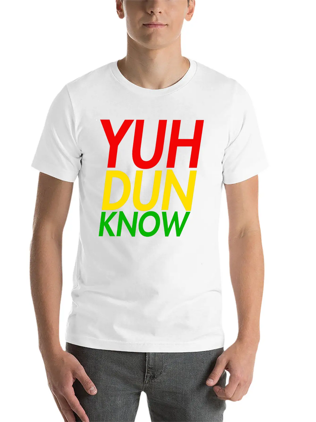 Jamaican Slang, "Yuh Dun Know" Jamaican Flag Essential Cotton Tee For Daily Outfits – Unisex Style