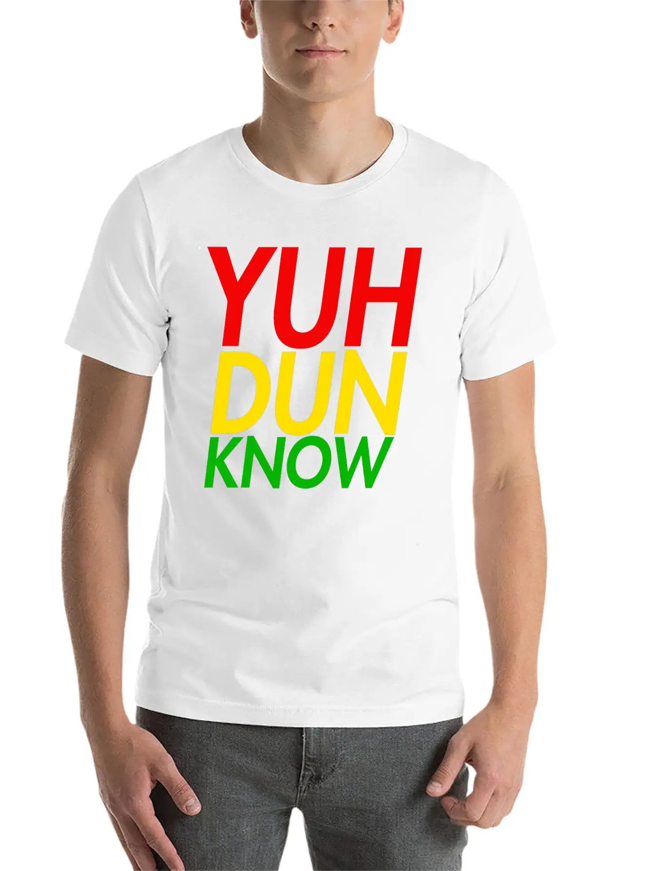 Jamaican Slang, "Yuh Dun Know" Jamaican Flag Essential Cotton Tee For Daily Outfits – Unisex Style