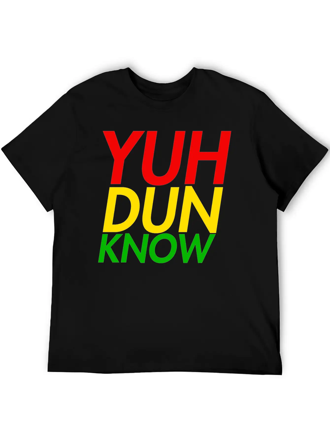 Jamaican Slang, "Yuh Dun Know" Jamaican Flag Essential Cotton Tee For Daily Outfits – Unisex Style