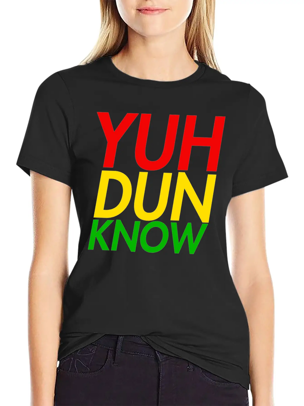 Jamaican Slang, "Yuh Dun Know" Jamaican Flag Essential Cotton Tee For Daily Outfits – Unisex Style