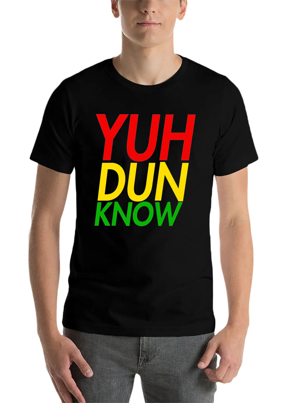 Jamaican Slang, "Yuh Dun Know" Jamaican Flag Essential Cotton Tee For Daily Outfits – Unisex Style