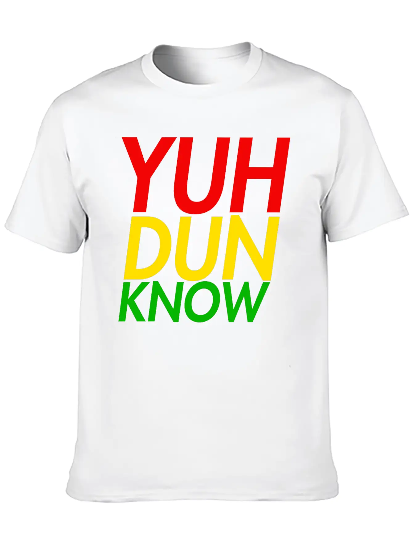 Jamaican Slang, "Yuh Dun Know" Jamaican Flag Essential Cotton Tee For Daily Outfits – Unisex Style