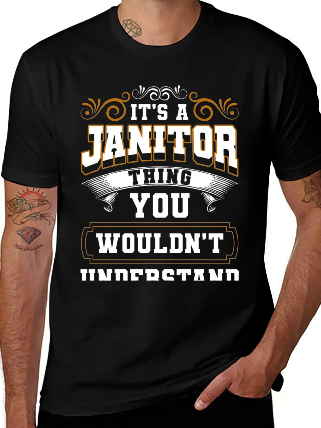 Janitor Broom And Bucket Building Superintendent Breathable Graphic T-Shirt – Perfect For Casual Days