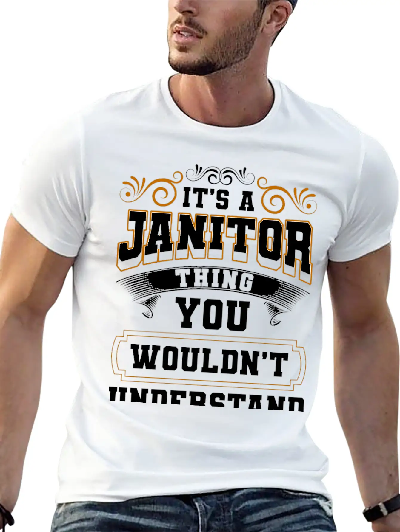 Janitor Broom And Bucket Building Superintendent Breathable Graphic T-Shirt – Perfect For Casual Days
