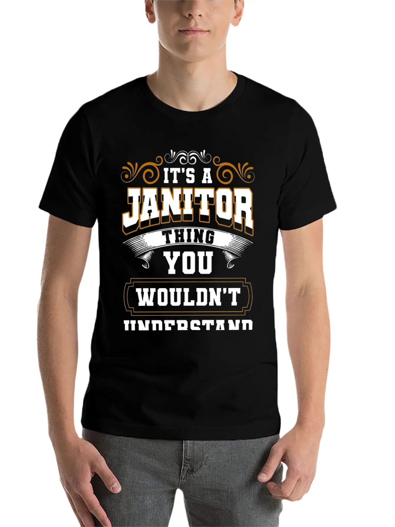 Janitor Broom And Bucket Building Superintendent Breathable Graphic T-Shirt – Perfect For Casual Days